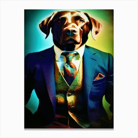 Labrador Retriever In A Suit 1 Canvas Print