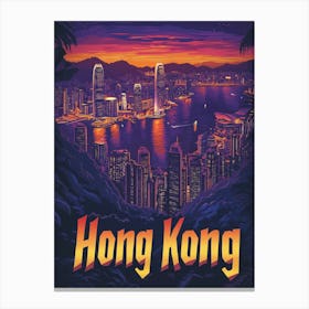 Aihrgdesign A Retro Travel Poster For Hong Kong Canvas Print