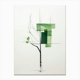 'Green Tree' Style Abstract Canvas Print