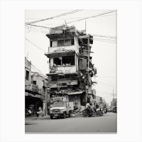 Bangalore, India, Black And White Old Photo 4 Canvas Print