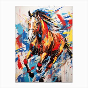 Horse Painting In The Style Of Abstract Expressionist 3 Canvas Print
