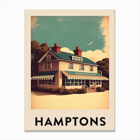 Hamptons 2 Vintage Travel Poster Canvas Print