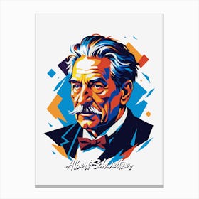 Albert Schweitzer Portrait WPAP Pop Art Canvas Print