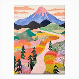 Mount Fuji Japan 5 Colourful Mountain Illustration Canvas Print
