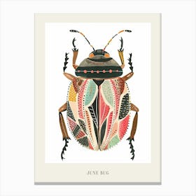 Colourful Insect Illustration June Bug 9 Poster Canvas Print