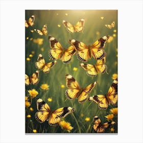 Butterflies In The Meadow 5 Canvas Print