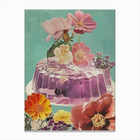 Purple Jelly Retro Dessert Collage 1 Canvas Print