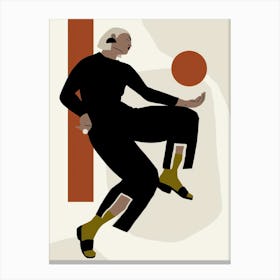 Illustration Of A Woman Kicking A Ball Canvas Print