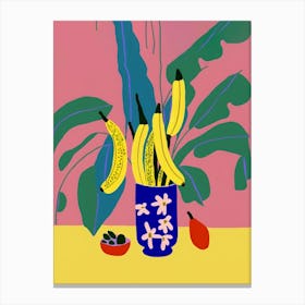 A Bunch Of Bananas In A Vase In The Style Of Matisse Canvas Print