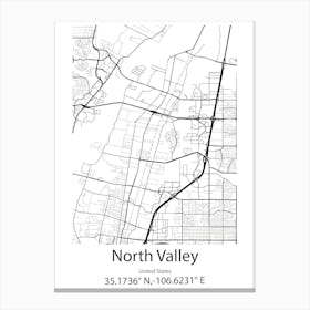 North Valley Stream,United States Minimalist Map Toile