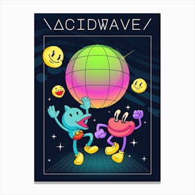 Acid Wave Smiley Wall Art Canvas Print