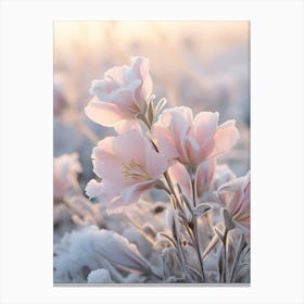 Frosty Botanical Evening Primrose 3 Canvas Print