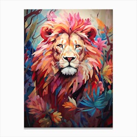 Lion Art Painting Collage 1 Canvas Print