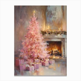 Pink Christmas Tree 5 Canvas Print