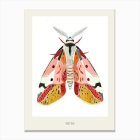 Colourful Insect Illustration Moth 46 Poster Canvas Print
