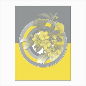 Vintage Apple Blossom Botanical Geometric Art in Yellow and Gray n.419 Canvas Print
