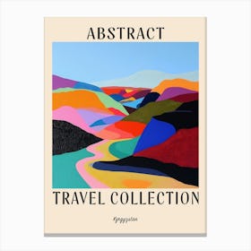 Abstract Travel Collection Poster Kyrgyzstan 7 Canvas Print