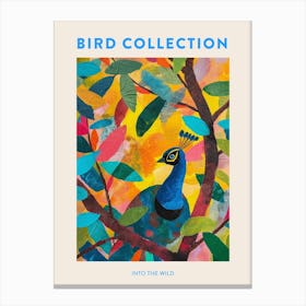 Peacock & The Leaves Painting 5 Poster Canvas Print