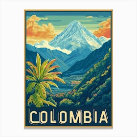 Colombia Vintage Travel Poster Canvas Print