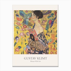 Woman With Fan, Gustav Klimt Poster Canvas Print