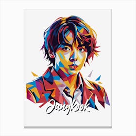 Jungkook Kpop 01 Portrait Music Icon Style WPAP Pop Art Canvas Print