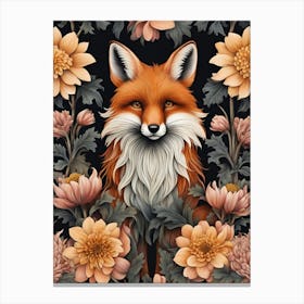 Floral Fox Canvas Print