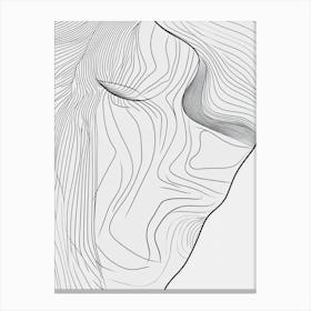 Line Drawing Of A Woman'S Face Canvas Print