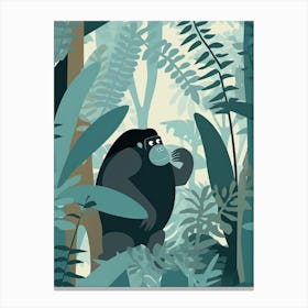 Gorilla Art With Bananas Cartoon Illustration 1 Canvas Print