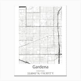 Gardena,United States Minimalist Map Toile