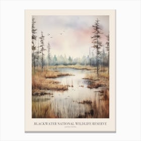 Autumn Forest Landscape Blackwater National Wildlife Reserve Poster Canvas Print