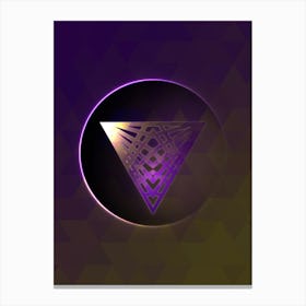Geometric Neon Glyph on Jewel Tone Triangle Pattern 485 Canvas Print