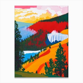 Yellowstone National Park 1 United States Of America Abstract Colourful Canvas Print