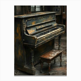 Abandoned Piano Canvas Print