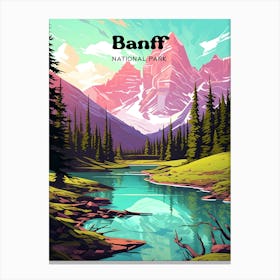 Banff National Park Canada Backpacking Travel Art  Canvas Print