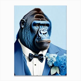 Gorilla In Tuxedo Gorillas Decoupage 1 Canvas Print