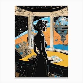 Woman In Space 2 Canvas Print