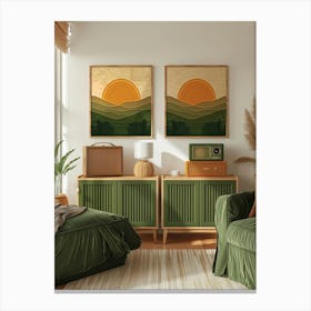 Sunset In A Living Room Canvas Print