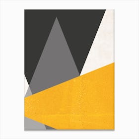 Large Triangles Mustard Abstract Canvas Print