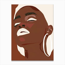 Black Woman With Hoop Earrings 2 Canvas Print