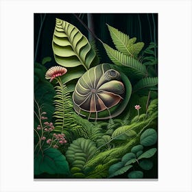 Garden Snail In Forest 1 Botanical Canvas Print