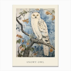 Beatrix Potter Inspired  Animal Watercolour Snowy Owl 2 Canvas Print