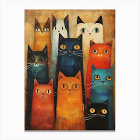 Group Of Cats 12 Canvas Print