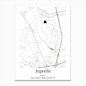 Juprelle,Belgium Minimalist Map Canvas Print