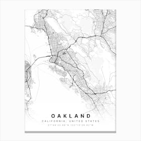 Oakland California Usa White Map Leinwandbilder