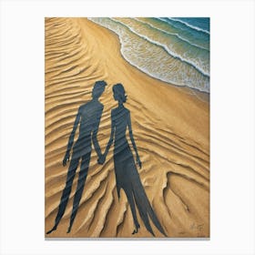 Couple In The Sand Canvas Print