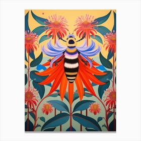 Flower Motif Painting Bee Balm 1 Canvas Print