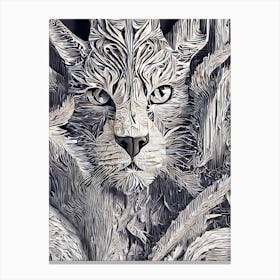 Lynx Black and White Canvas Print