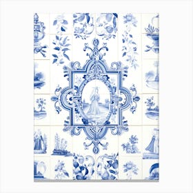 Blue And White Tiles Canvas Print