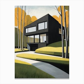 Minimalist Modern House Illustration (39) Canvas Print