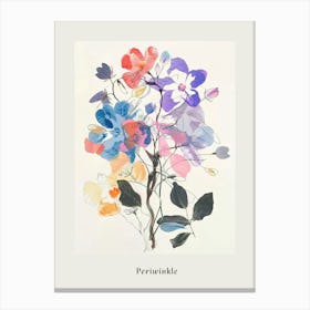 Periwinkle 1 Collage Flower Bouquet Poster Canvas Print